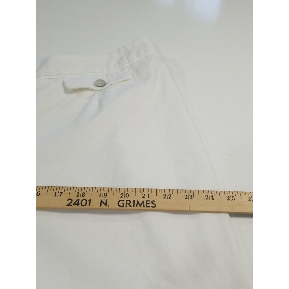Cato Capri Pants Womens Plus 16W White Classic Linen Blend Cuffed - Picture 8 of 16